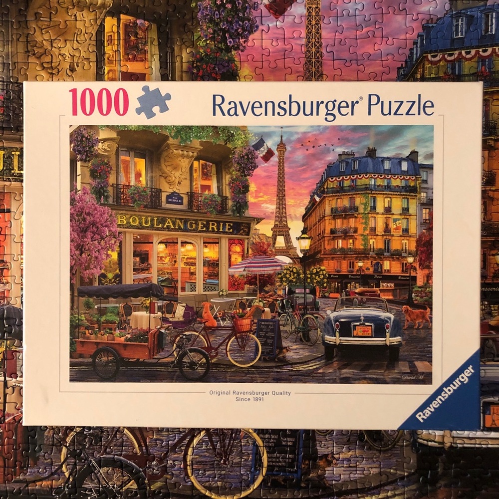 Ravensburger Paris At Dawn Eiffel Tower Boulangerie 1000 Piece Jigsaw Puzzle